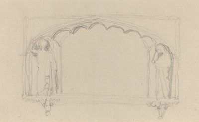 ゴシック様式のモニュメント (シムコー モニュメント?) のスケッチ 作： John Flaxman