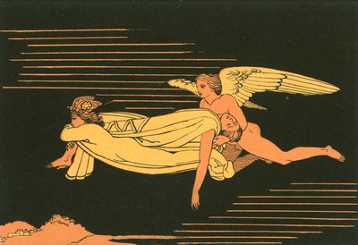 サルペドンの体をリシアに運ぶ睡眠と死 作： John Flaxman