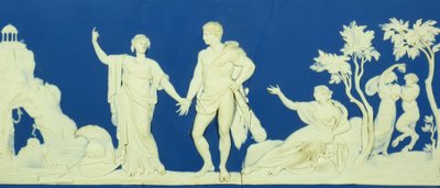 ヘラクレスの選択、ウェッジウッド（ジャスパーウェア）によるプラーク 作： John Flaxman