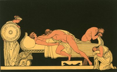 テティスが鎧をアキレスにもたらす 作： John Flaxman
