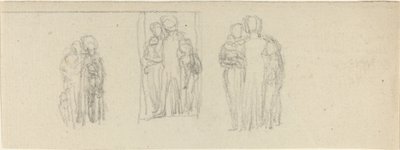 3 つのグループの人物 (親子?) 作： John Flaxman