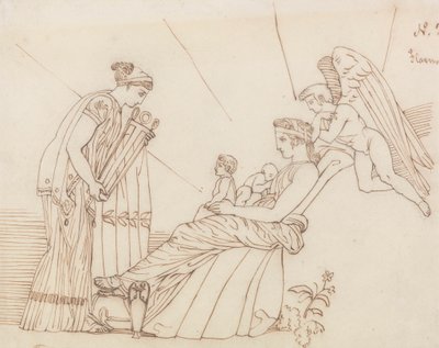 フェビュスの生誕へ、アイスキュロスより、激怒 作： John Flaxman