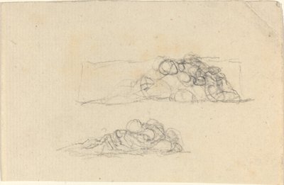 群がった人物の 2 つのグループ 作： John Flaxman