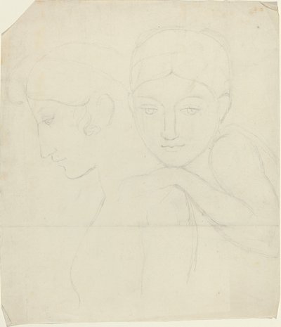 2 つの女性の頭 作： John Flaxman