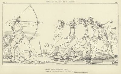 ユリシーズが求婚者を殺害 作： John Flaxman