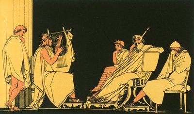 Demodocusの歌でユリシーズは泣きます 作： John Flaxman