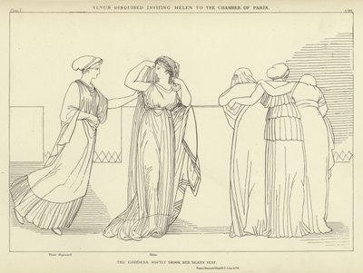 金星はヘレンをパリの商工会議所に招待することを偽装しました 作： John Flaxman