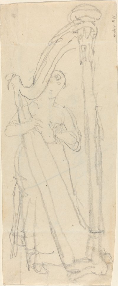 ハープを弾く女 (ラヴィニア・バンクス?) 作： John Flaxman