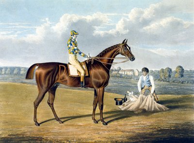 トーマス・サザーランド（1785-1838）が刻印したセントレガーの勝者「Barefoot」。 作： John Frederick Herring Snr