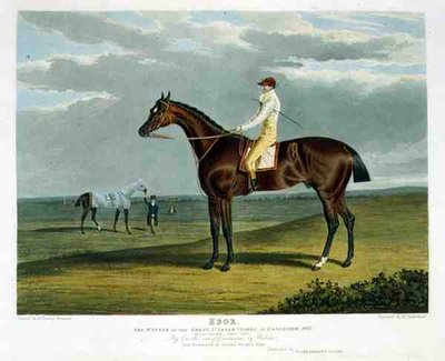 ドンカスターのグレートセントレガーを制した「イーバー」。 作： John Frederick Herring Snr
