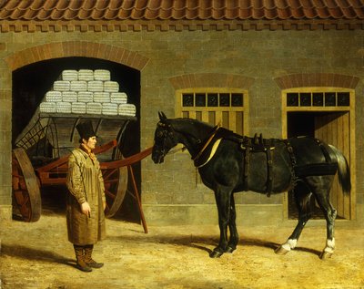 馬小屋と馬小屋の外の運転手、1827年 作： John Frederick Herring Senior