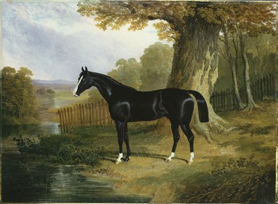 川の風景の中のダークハンター、1832年 作： John Frederick Herring Senior