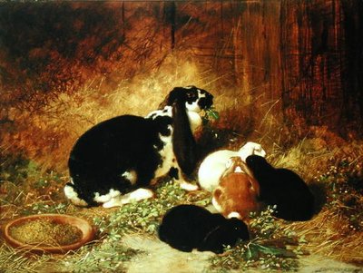 A Happy Family（油彩・キャンバス） 作： John Frederick Herring Senior