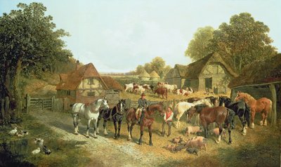 英語の家屋敷（油） 作： John Frederick Herring Senior