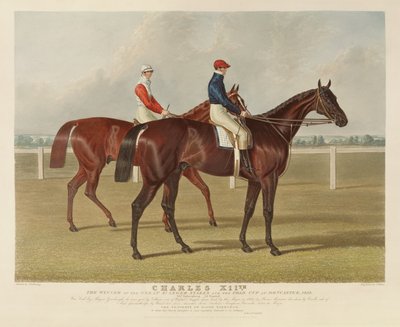 チャールズハント（1803-77）によって彫刻された、ドンカスターでの偉大な聖レガーステークスの勝者、1839年の「チャールズXII」は、パブ。 S. und J. Fuller、1839（アクアチント） 作： John Frederick Herring Senior
