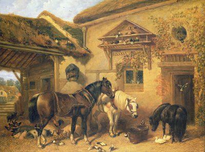 コテージドアとファームステッド、1843年 作： John Frederick Herring Senior