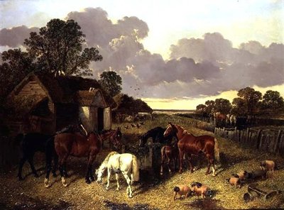 馬、豚、鶏、鴨、牛のファームヤード 作： John Frederick Herring Senior