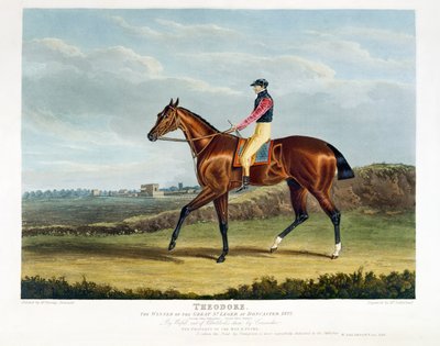 トーマスサザーランド（bc1785）によって刻まれた、1822年のドンカスターでの偉大な聖レジェの勝者 &39;セオドア&39;、パブ。 W. Sheardown und Son（アクアチント） 作： John Frederick Herring Senior