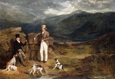 1824年、グラウスムーアにポインターを持つ2人の紳士 作： John Frederick Herring Senior