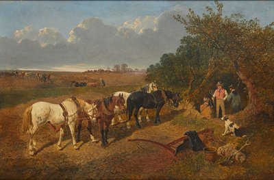 Resting the Team（油彩・キャンバス） 作： John Frederick Jr. Herring