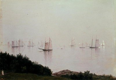 ニューポートの午後」（油彩・ボード） 作： John Frederick Kensett