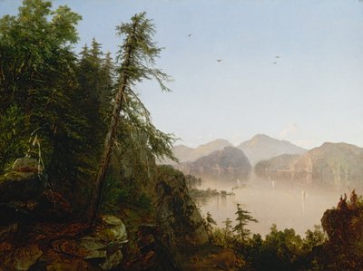 ハドソン川沿い、1852年。 作： John Frederick Kensett