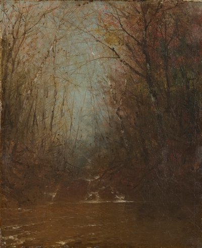 小川のある森の中 作： John Frederick Kensett