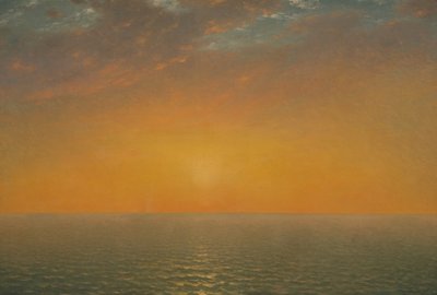 海に沈む夕日 作： John Frederick Kensett