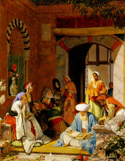 「そして信仰の祈りは病人を救う」、ジェームズ5:15から（パネルに油を塗る） 作： John Frederick Lewis