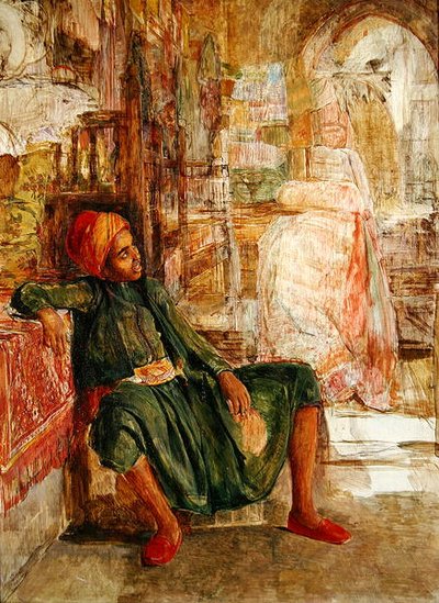 エブドゥル・ハディ「A Portrait Study」（油彩・パネル） 作： John Frederick Lewis
