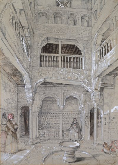 アルハンブラ宮殿の浴場の入り口、1830年代 作： John Frederick Lewis