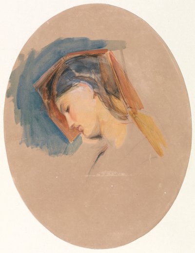 若い女性の頭 作： John Frederick Lewis