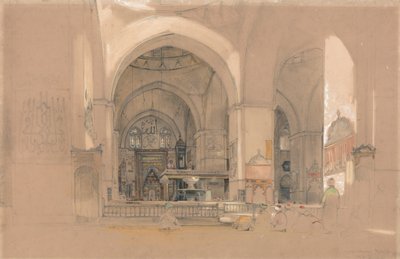 Interior da Grande Mesquita, (Ulucami) Bursa, Turquia 作： John Frederick Lewis