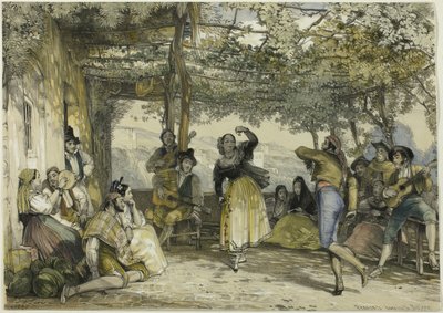 ボレロを踊るスペインの農民 作： John Frederick Lewis