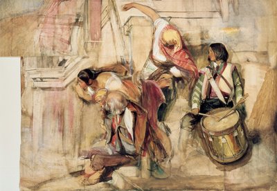 ドン・カルロス宣言の習作、1834～1838年 作： John Frederick Lewis