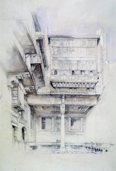 芸術家の家の裁判所、カイロ、エジプト、19世紀 作： John Frederick Lewis