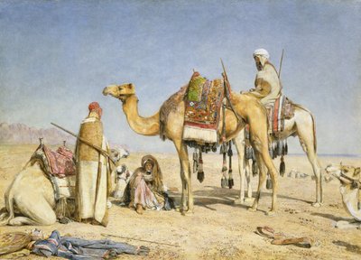 正午の停止、1853（カードに鉛筆でトイレとガッシュ） 作： John Frederick Lewis