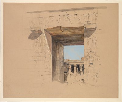 エドフ神殿：パイロンの扉、1850年。 作： John Frederick Lewis