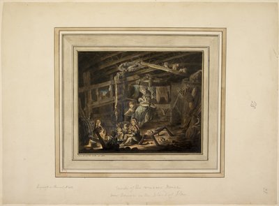 アイラ島のボモア近くの織工の家の内部 作： John Frederick Miller