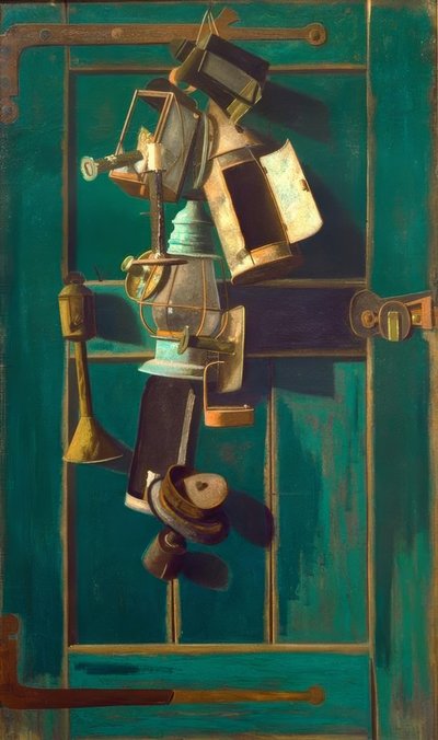 提灯のある静物 作： John Frederick Peto