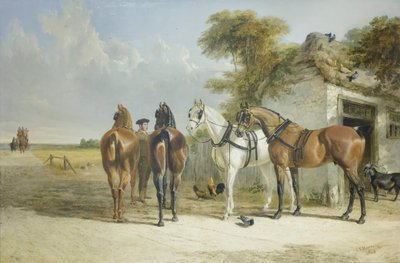 郵便馬車ポスト、J・F・ヘリング（キャンバスに油彩） 作： John Frederick Senior Herring