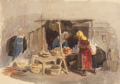 市場のフルーツ屋台 作： John Frederick Tayler