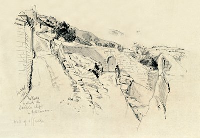 オリーブ山で、庭で苦しみの最中に弟子たちが眠った場所、1902年。 作： John Fulleylove