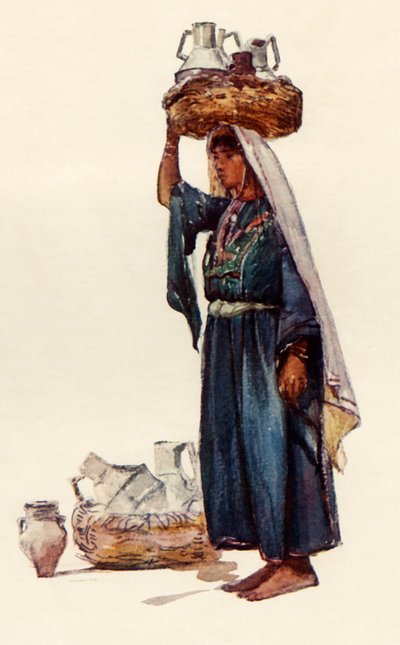 シリアの農民と牛乳の船、1902年。 作： John Fulleylove