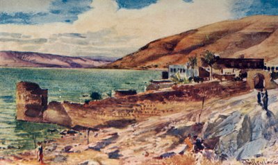 ガリラヤ湖、ティベリアから南を見る、1902年。 作： John Fulleylove