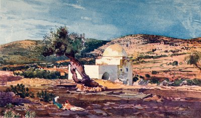エルサレムからヘブロンへの道を行くレイチェルの墓、1902年。 作： John Fulleylove