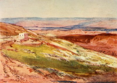 オリーブ山からのヨルダンの谷、1902年。 作： John Fulleylove