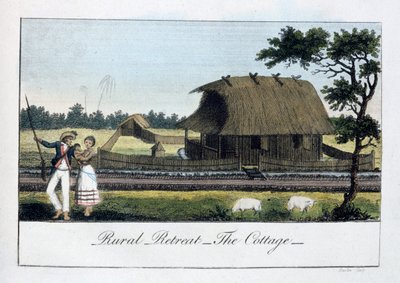 田舎の隠れ家、コテージ、1813 作： John Gabriel Stedman