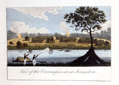 1813年のエルサラムの野営地の眺め 作： John Gabriel Stedman