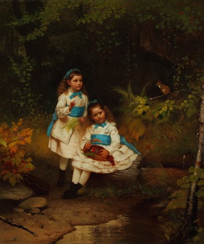 森の小川のほとりで 1875年 （油彩・キャンバス） 作： John George Brown